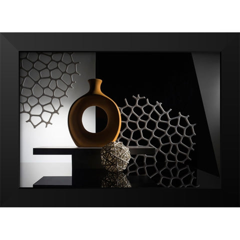 From The Series Qthree Colorsq Black Modern Wood Framed Art Print by Popov, Evgeniy