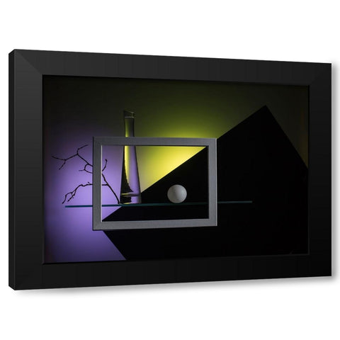 Qan Almost Abstract Compositionq Black Modern Wood Framed Art Print by Popov, Evgeniy
