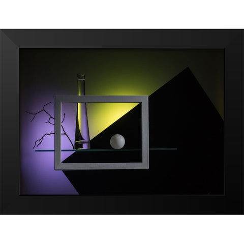 Qan Almost Abstract Compositionq Black Modern Wood Framed Art Print by Popov, Evgeniy