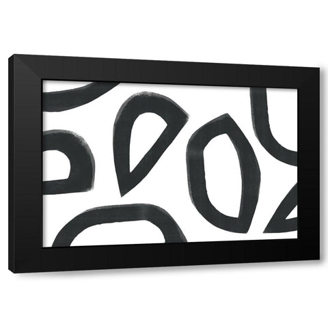 Going Abstract Black Modern Wood Framed Art Print with Double Matting by Uplusmestudio