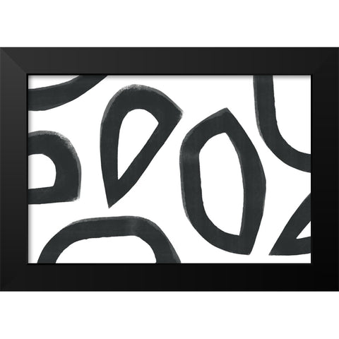 Going Abstract Black Modern Wood Framed Art Print by Uplusmestudio