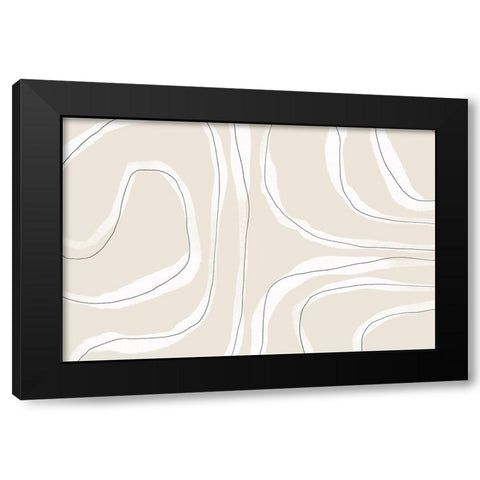 Soft Feeling Black Modern Wood Framed Art Print by Uplusmestudio