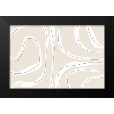 Soft Feeling Black Modern Wood Framed Art Print by Uplusmestudio