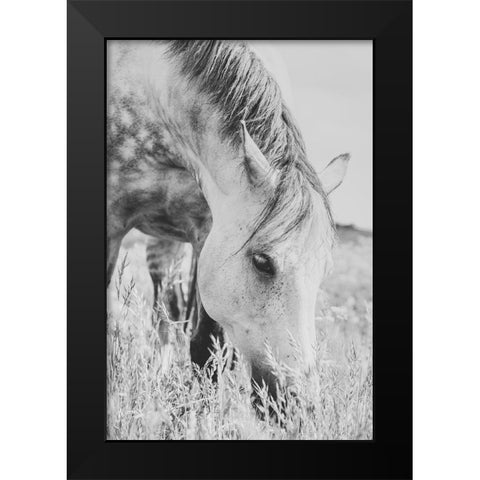 stallion Black Modern Wood Framed Art Print by De Jong, Arendina