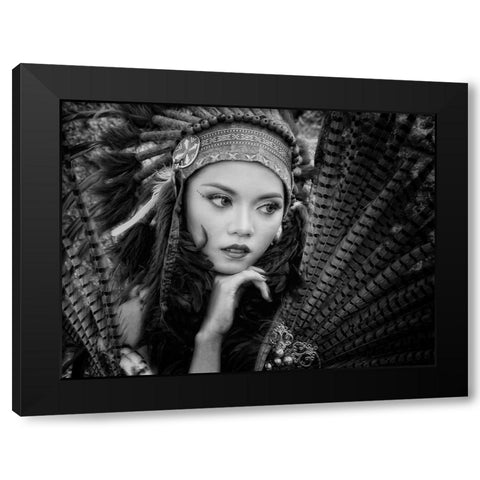 Beauty Black Modern Wood Framed Art Print by Lagaa, Kahar
