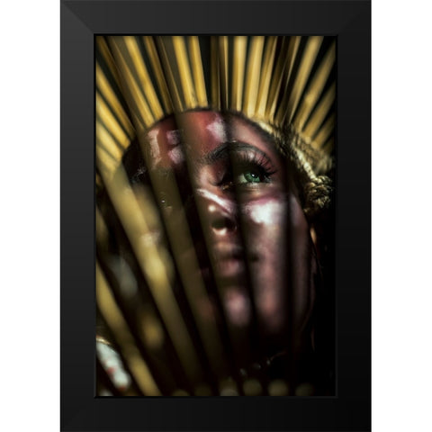 Portraiture Black Modern Wood Framed Art Print by Das, Prithul