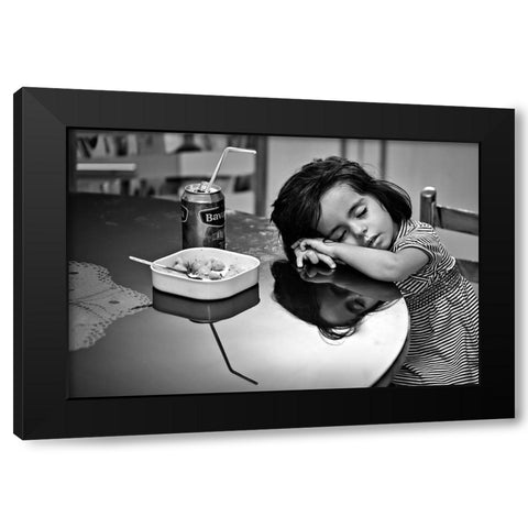 After Dinner Black Modern Wood Framed Art Print with Double Matting by Momeni, Mohammadreza