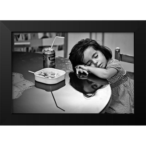 After Dinner Black Modern Wood Framed Art Print by Momeni, Mohammadreza