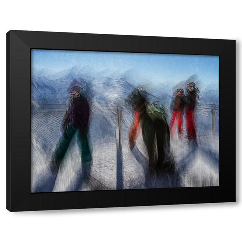 Downhill Break Black Modern Wood Framed Art Print with Double Matting by Van Der, Jan