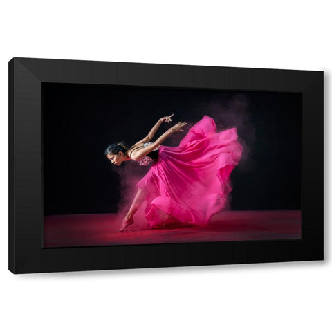 Pinky Mood Black Modern Wood Framed Art Print by Suharini, Mieke