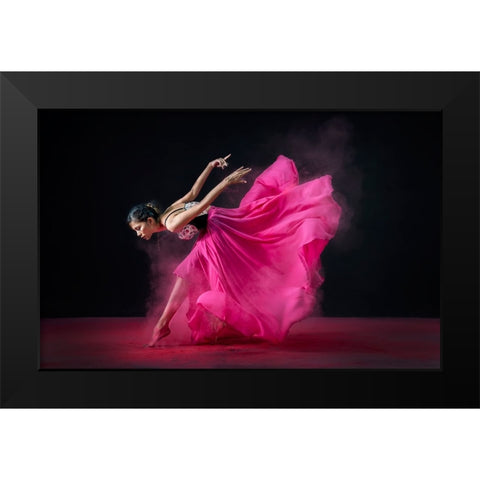 Pinky Mood Black Modern Wood Framed Art Print by Suharini, Mieke