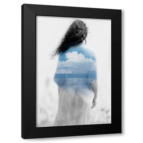 Cherokee Black Modern Wood Framed Art Print with Double Matting by Bousca, Bogdan