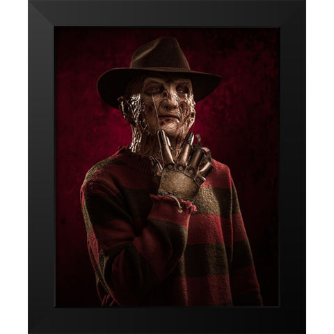 Freddy Portrait 2 Black Modern Wood Framed Art Print by Damsten, Petri