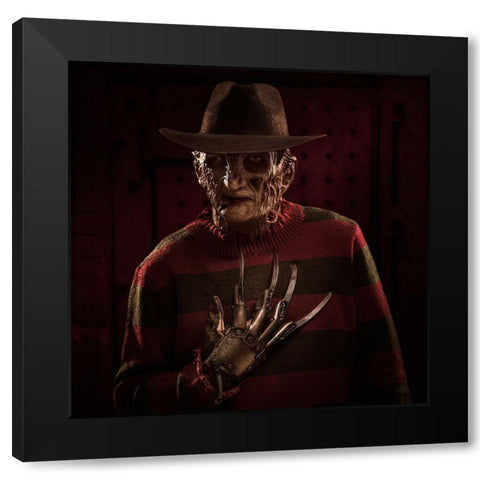 Freddy Portrait 1 Black Modern Wood Framed Art Print by Damsten, Petri