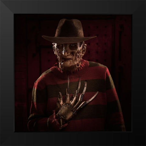 Freddy Portrait 1 Black Modern Wood Framed Art Print by Damsten, Petri