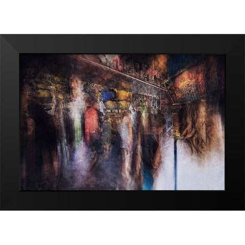 Lunapark Challenge Black Modern Wood Framed Art Print by Van Der, Jan