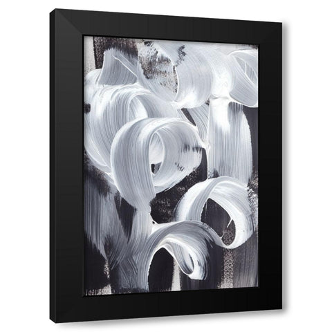Abstract Loops Black Modern Wood Framed Art Print with Double Matting by Uplusmestudio