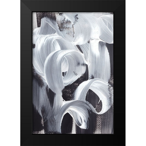 Abstract Loops Black Modern Wood Framed Art Print by Uplusmestudio