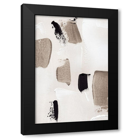 Abstract Swipes No 1 Black Modern Wood Framed Art Print with Double Matting by Uplusmestudio