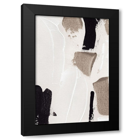 Abstract Swipes No 3 Black Modern Wood Framed Art Print by Uplusmestudio