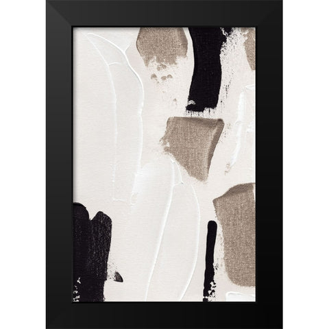 Abstract Swipes No 3 Black Modern Wood Framed Art Print by Uplusmestudio