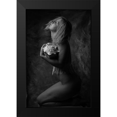 Journey Black Modern Wood Framed Art Print by Blom, Therese