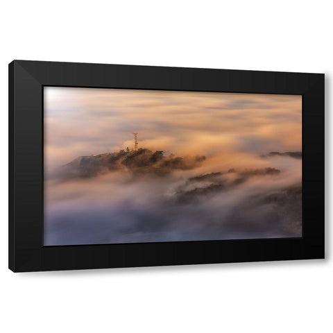 In The Fogs Black Modern Wood Framed Art Print with Double Matting by Qiu, Jenny