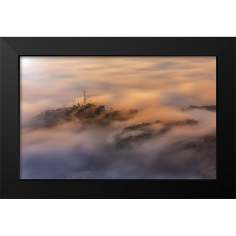 In The Fogs Black Modern Wood Framed Art Print by Qiu, Jenny