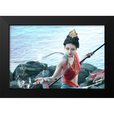 breeze Black Modern Wood Framed Art Print by Suemasa, Hiroaki