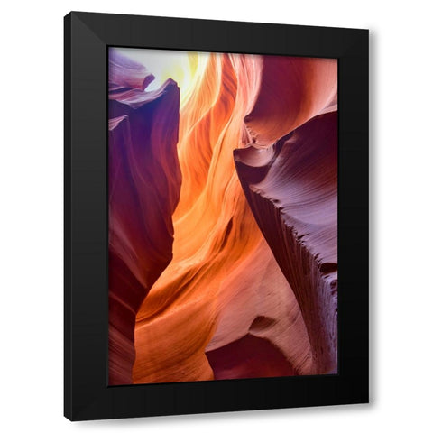 Spiraling Black Modern Wood Framed Art Print by Li, Sophia