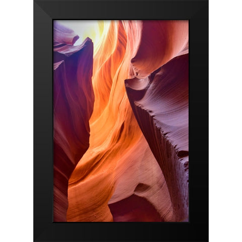 Spiraling Black Modern Wood Framed Art Print by Li, Sophia