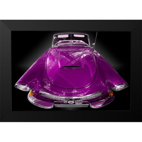 The pink Cabriolet Black Modern Wood Framed Art Print by Weber, Roland