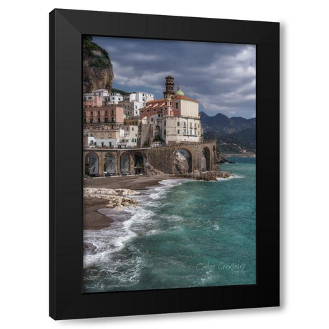 Amalfi Black Modern Wood Framed Art Print by Cremades, Carlos