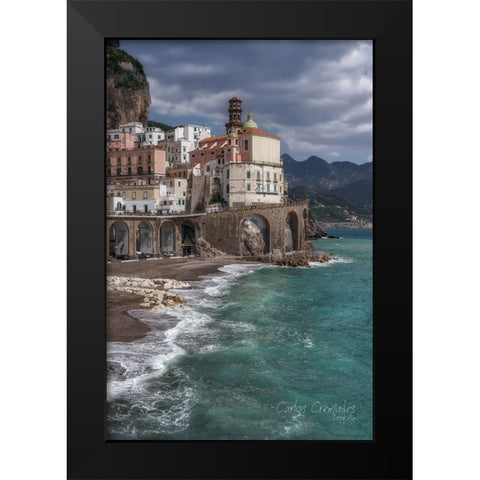 Amalfi Black Modern Wood Framed Art Print by Cremades, Carlos