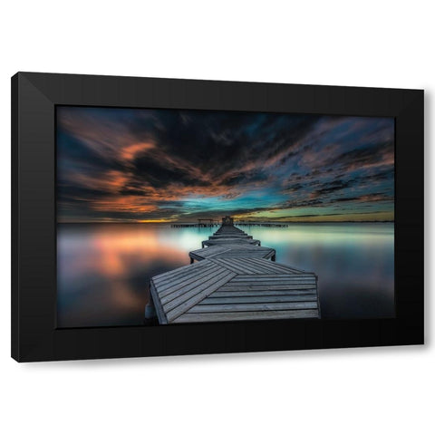 Minor Sea Black Modern Wood Framed Art Print by Antonio Trivino, Jose