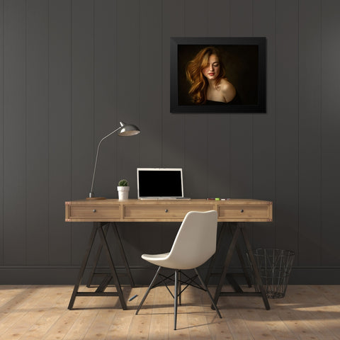 Julia Black Modern Wood Framed Art Print by Rise, Zachar