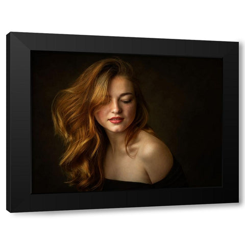 Julia Black Modern Wood Framed Art Print by Rise, Zachar