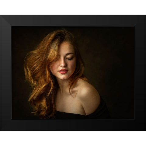 Julia Black Modern Wood Framed Art Print by Rise, Zachar