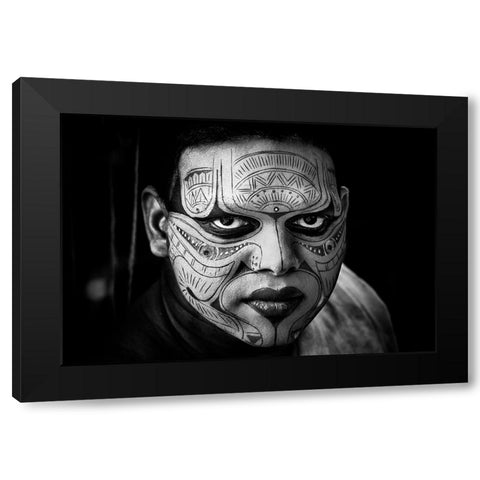 Theyyam Ceremony Performer-I - India Black Modern Wood Framed Art Print with Double Matting by Inazio Kuesta, Joxe
