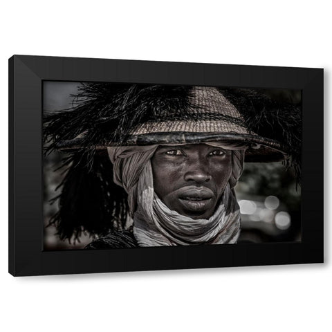 Peul Man - Niger Black Modern Wood Framed Art Print by Inazio Kuesta, Joxe