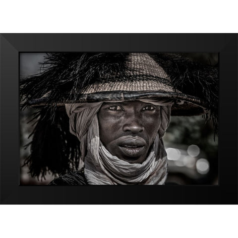 Peul Man - Niger Black Modern Wood Framed Art Print by Inazio Kuesta, Joxe