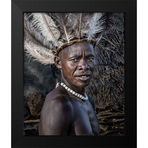 Pokot tribe man - Kenya Black Modern Wood Framed Art Print by Inazio Kuesta, Joxe