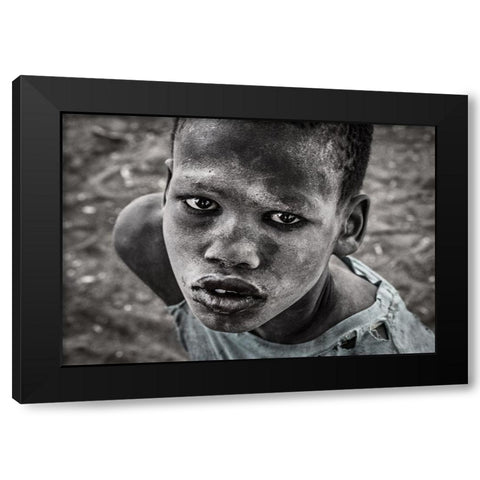 Mundari Child. Black Modern Wood Framed Art Print with Double Matting by Inazio Kuesta, Joxe