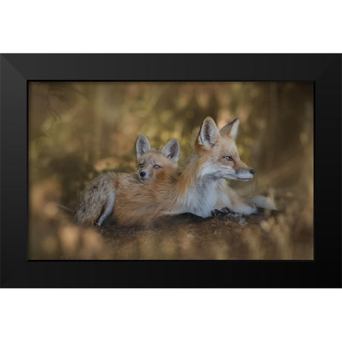 Mom Pillow Black Modern Wood Framed Art Print by Zhang, Ling