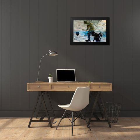 basketball_2 Black Modern Wood Framed Art Print by Maglione, Raffaele