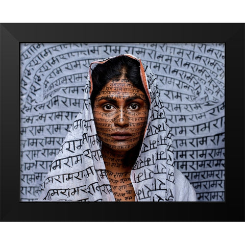 Ram Nami Tribe -India Black Modern Wood Framed Art Print by Chattopadhyay, Debasish