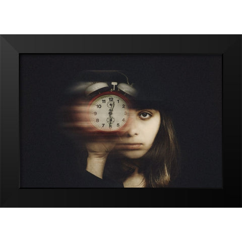 it is time Black Modern Wood Framed Art Print by Ignatova, Desislava