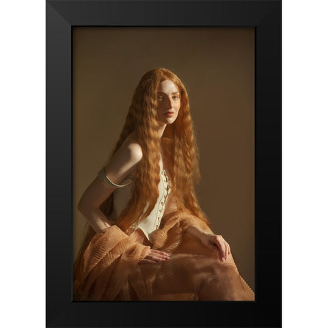 Michaela Black Modern Wood Framed Art Print by Durisova, Michaela