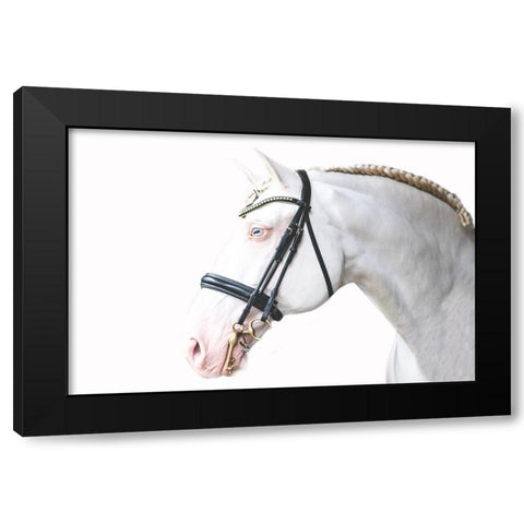 Dressed in white Black Modern Wood Framed Art Print by De Vasconcelos, Sofia