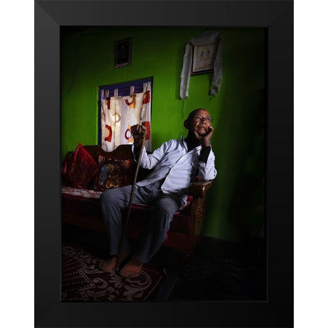 Mr. Rai - At Home Black Modern Wood Framed Art Print by Steverson, Michael